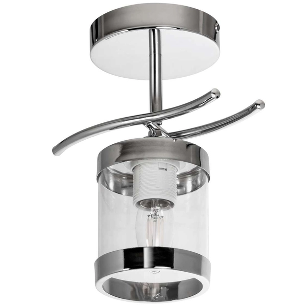 LAMPA sufitowa VEN 2386/1 szklana OPRAWA loftowa chrom przezroczysta