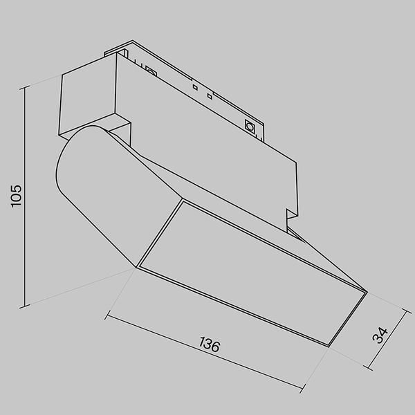 Regulowana lampa magnetyczna Basis TR013-2-10W3K-B LED 10W 3000K do szyny czarna