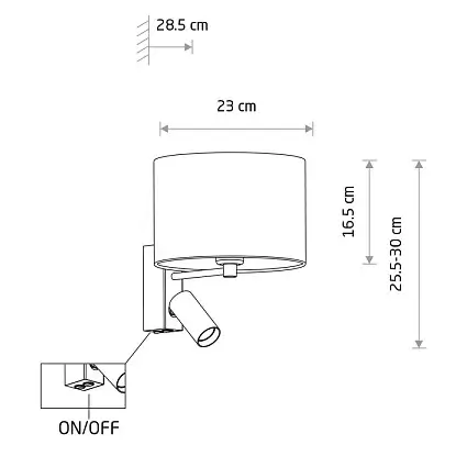 Kinkiet ścienny do jadalni CEDRO 11668 tubka regulowana beżowa