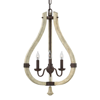 Żyrandol do jadalni Middlefield HK-MIDDLEFIELD3 drewniany rdzawy