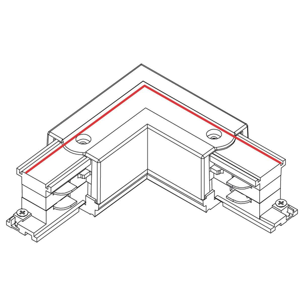Kątowy L-ŁĄCZNIK uziemienie lewe CTLS POWER L CONNECTOR CTLS 8705 Nowodvorski do 3-fazowej szyny natynkowej 230V biały