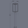 Stojąca LAMPA zewnętrzna FLAIR 7288801012 Lutec ogrodowa OPRAWA słupek outdoor IP44 czarny przezroczysty
