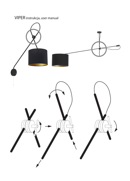 Sufitowa lampa regulowana Viper 6640 do sypialni nad łóżko biała