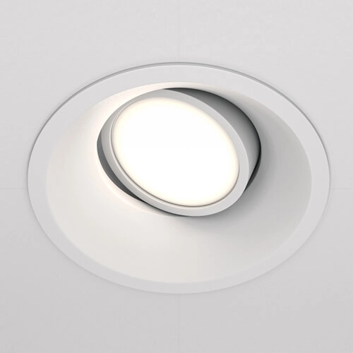 Wpuszczane oczko sufitowe Dot DL028-2-01W okrągłe białe