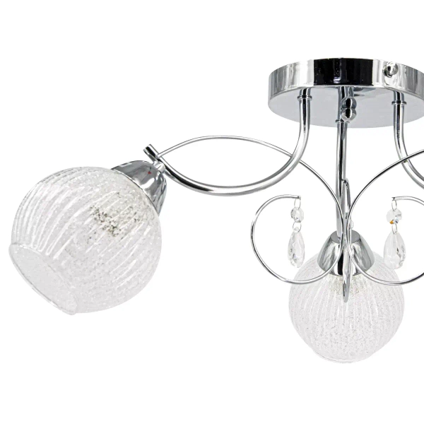 Pałacowa lampa sufitowa 8964/3 8C crystal do holu chrom