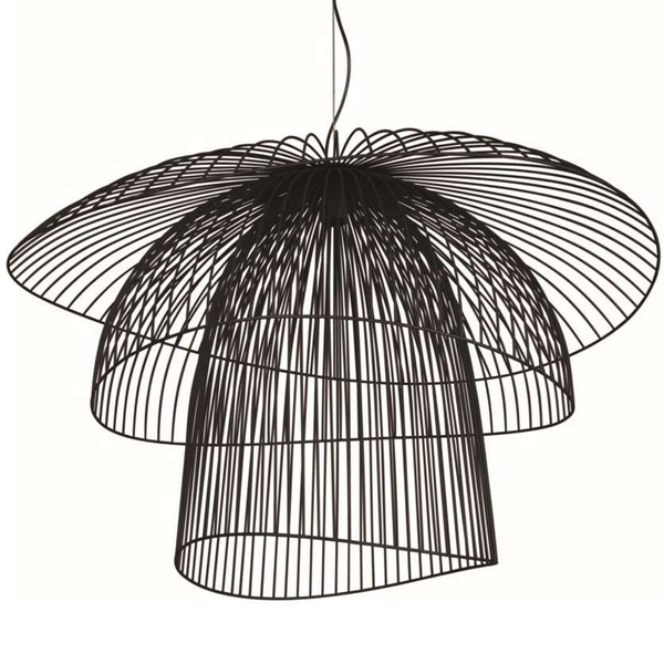 Industrialna LAMPA wisząca Plaza KP-12 Kaja druciana OPRAWA metalowa kopuła ZWIS loftowy czarny