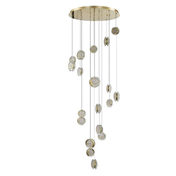 Kaskadowa lampa wisząca EUFORIA złota AZ6740 19xLED 105W 3000K ściemnialna