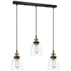 Skandynawska LAMPA wisząca FRANCIS MDM-2563/3 GD+CL Italux szklana OPRAWA zwis kaskada na listwie przezroczysta