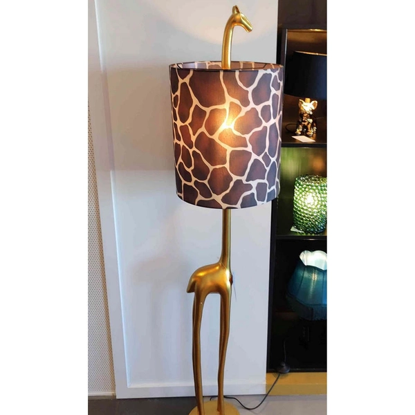 Stojąca LAMPA podłogowa EXTRAVAGANZA MISS TALL 10706/81/02 Lucide abażurowa OPRAWA cętki żyrafa złota brązowa