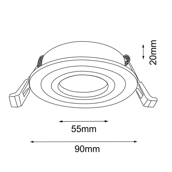 Reflektor podtynkowy Tochi 3025 Brosline ruchomy oczko metalowy biały