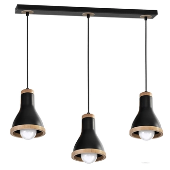 Skandynawska LAMPA wisząca HOLLY MLP6256 Milagro metalowa OPRAWA zwis hygge czarny drewno