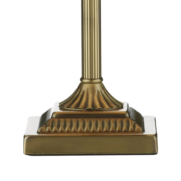 Retro lampa stołowa Taylor TAY4075-X z abażurem beżowa mosiądz