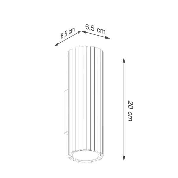 Naścienna lampa do salonu KARBON SL.1657 góra-dół oliwkowa