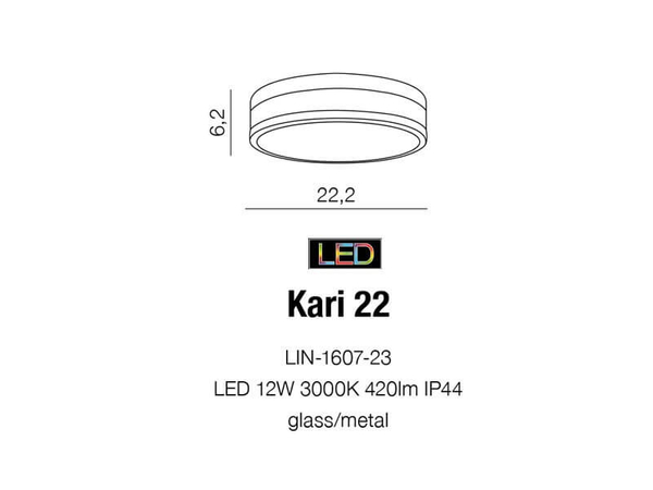 Łazienkowa lampa sufitowa Kari LED 12W 3000k okrągły plafon biały