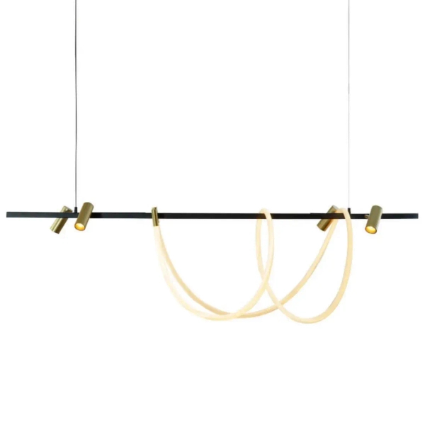 Wisząca lampa tuby Balbo 2200277L Zumaline LED 60W 3000-6000K złoty czarny