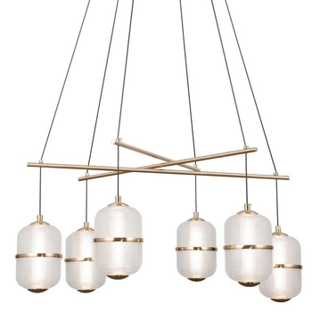 Lampa wisząca do jadalni Alani PND-34375-6-BK LED 192W 3000K czarny złoty