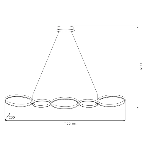 Okrągły żyrandol OLYMPIA ML1176 LED 50W 4000K nad stół biały