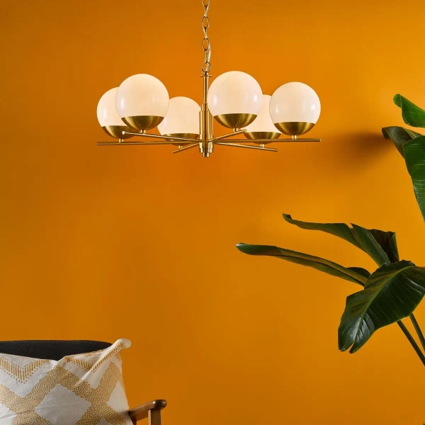 Lampa wisząca nad stół Bombazine BOM0635 do jadalni kule mosiądz