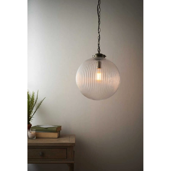 Kulista lampa wisząca Brydon 71124 Endon rustykalna mosiądz przezroczysta