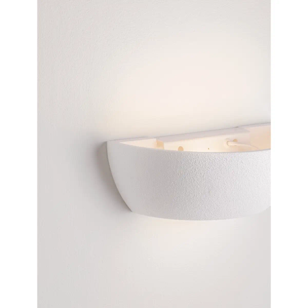 Gipsowa lampa ścienna BENAVIX LE45568 półokrągła biała