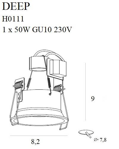 Oprawa wpustowa okrągła Deep H0111 Maxlight podtynkowa metalowa czarna