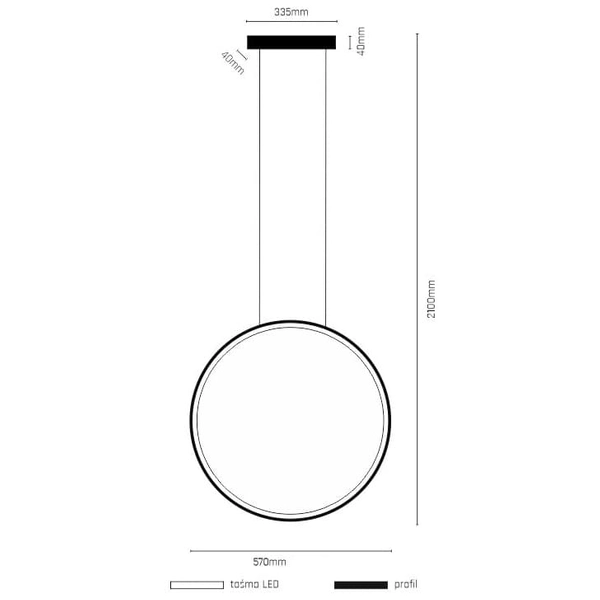 Kuchenna lampa wisząca Agaro 5300 LED 17,8W 3000K nad wyspę czarna