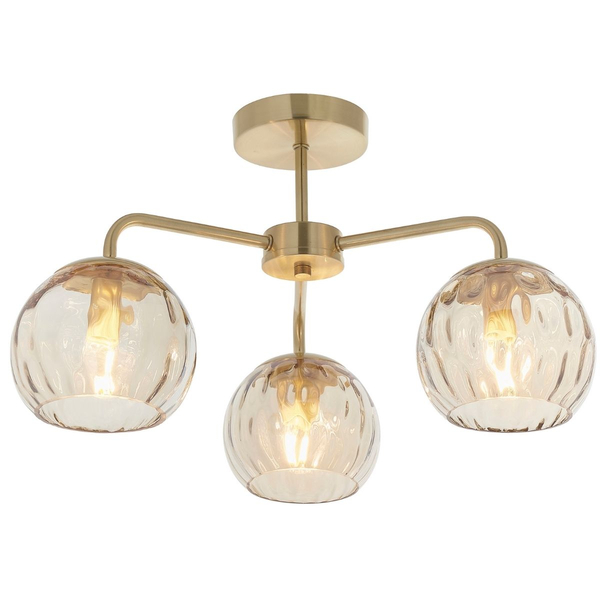 Lampa sufitowa Dimple 91968 Endon okrągłe klosze szklane mosiądz