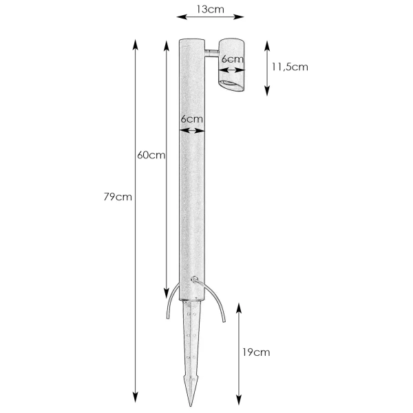 Gruntowa lampa do ogrodu Garden 24 LED 6,2W IP44 czarna