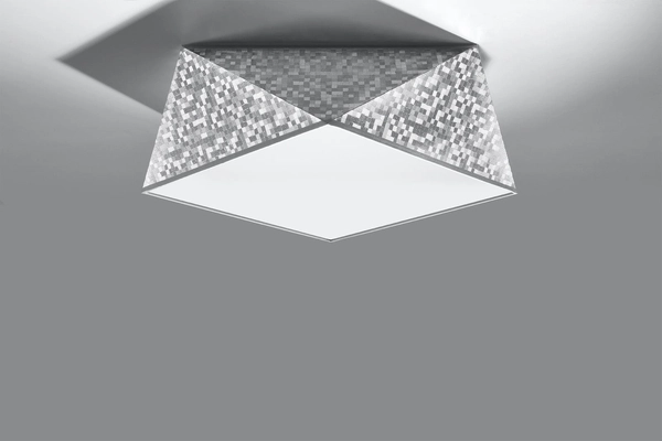 LAMPA sufitowa SL.0691 geometryczna OPRAWA natynkowa srebrna