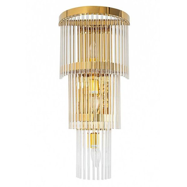 Lampa ścienna glamour Estro MSE010100266 Moosee szklana przezroczysta złota