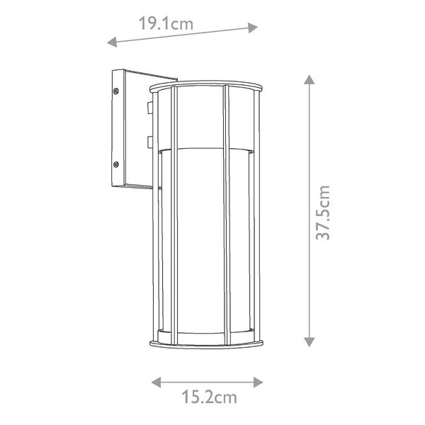 Kinkiet tarasowy Camillo KL-CAMILLO-M-TBK IP44 latarnia szklany czarny