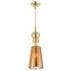 Metalowa lampa wisząca Queen MP-8846-18 gold Step z abażurem złota