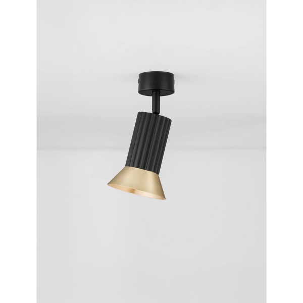 Regulowana sufitowa lampa MARENZO LE45602 do salonu czarna złota