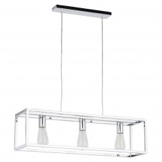 LAMPA wisząca SIGALO MD-BR4367-D3 CH Italux industrialna OPRAWA metalowy ZWIS prostokątna klatka loft chrom