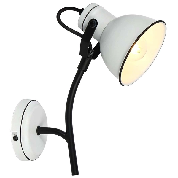 Lampa ścienna ZUMBA 91-72122 metalowa regulowany reflektorek biały czarny