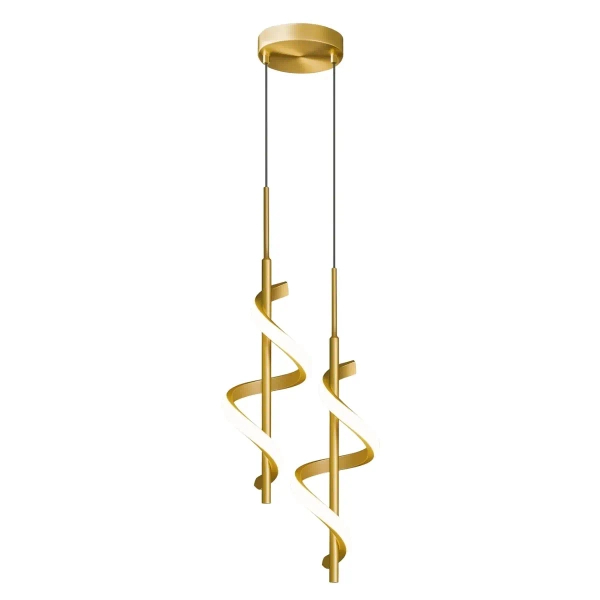Spiralna wisząca lampa Spirali LWSK LED 20W 3000K nad wyspę złota