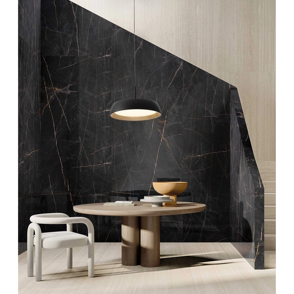 Zwisająca lampa nad wyspę CARACOLLO LE44810 LED 40W 3000K czarny drewniany