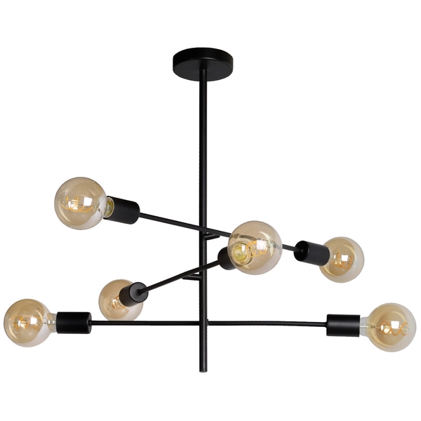 Industrialna LAMPA sufitowa LESTER 21119/06/30 Lucide metalowa OPRAWA loftowa molecular czarna
