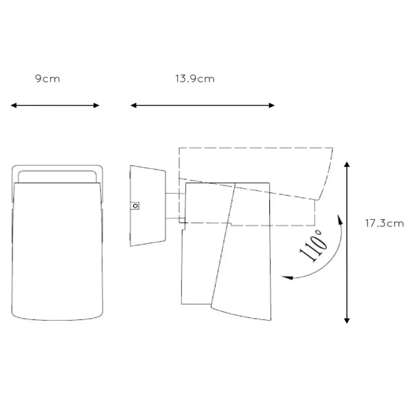 Kinkiet ścienny Manal 27896/12/29 Lucide LED 12W 3000K IP65 tubka antracyt
