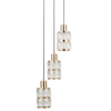 Wisząca lampa do salonu szklana Alma PND-40668-3-HBR złoty przezroczysty