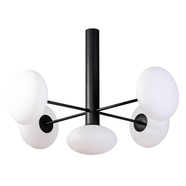 Sufitowa lampa kulista Omi 1198 Zumaline szklana biała czarna