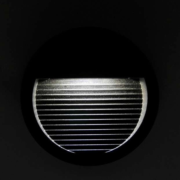 LAMPA schodowa Q8 LED 313744 Polux ścienna OPRAWA metalowa LED 3W 4000K okrągła IP44 grafitowa