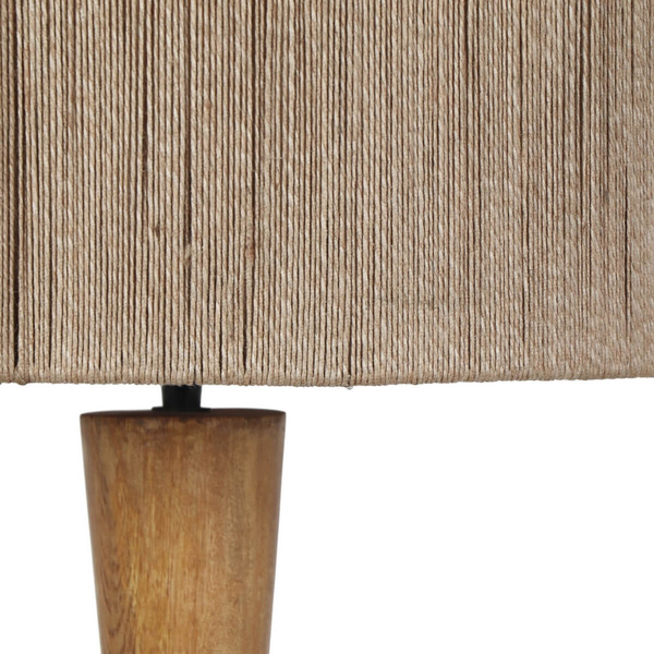 Podłogowa lampa drewniana TOBA 467200130 boho z wtyczką brązowa