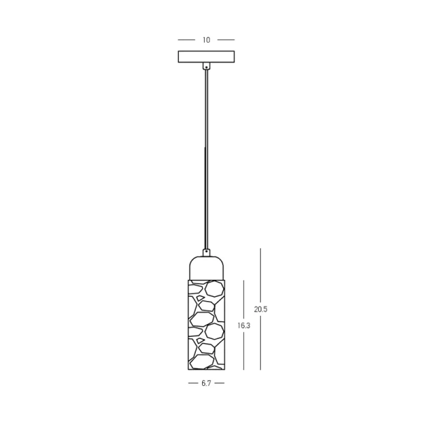 Wisząca lampa z kamienia 25417 do salonu drewniana beżowa