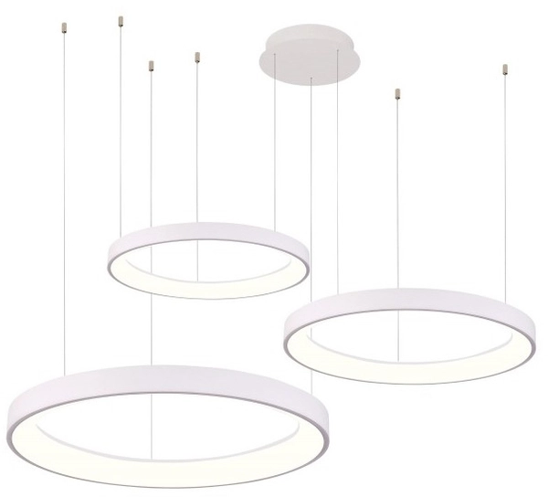 Wisząca lampa Agnes AZ5025 38+58+78 LED 120W z pilotem pierścienie biała