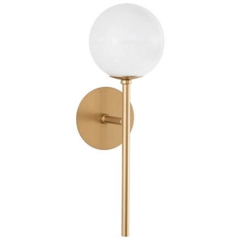 Ścienna LAMPA loft PEREZ LE41751 Luces Exclusivas okrąga OPRAWA szklany kinkiet modernistyczna kula biała złota