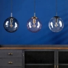 Loftowa wisząca lampa Ripple SP71-RIP8810 szklana kula chrom przydymiony