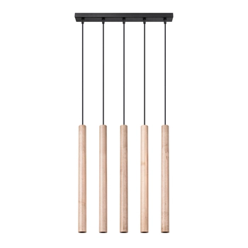 Zwisająca lampa Pastelo SL.1269 tuba drewniana czarna