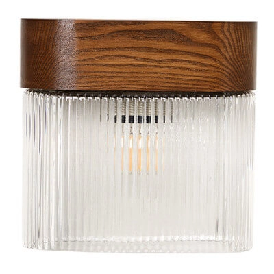 Drewniana lampa ścienna Flumina FLWA12000 ryflowana brązowa