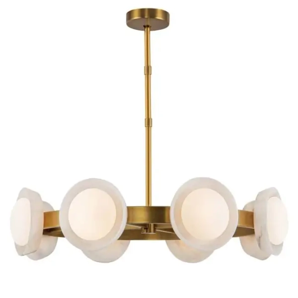 Alabastrowa lampa wisząca Alonso QN-ALONSO8-VBS-AR LED 30W 3000K mosiądz